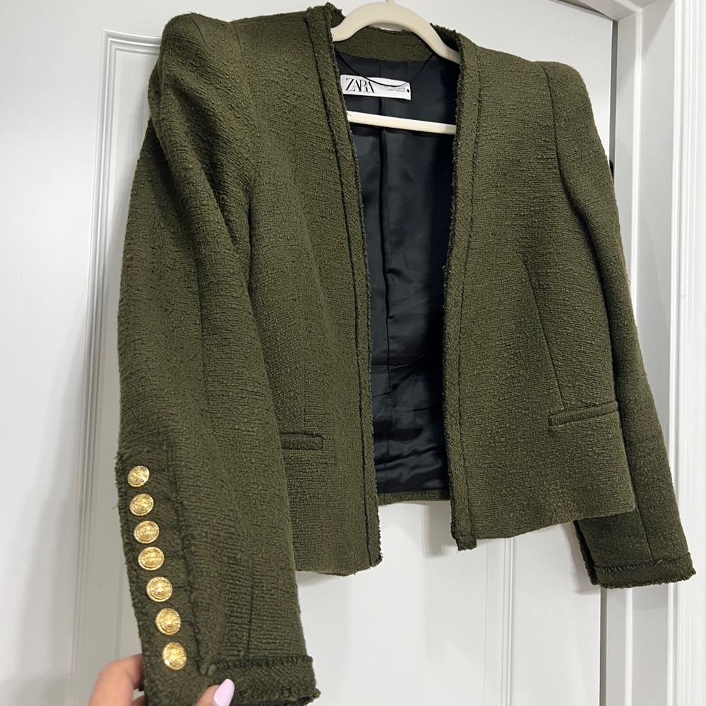 Zara Women's Olive Green Blazer